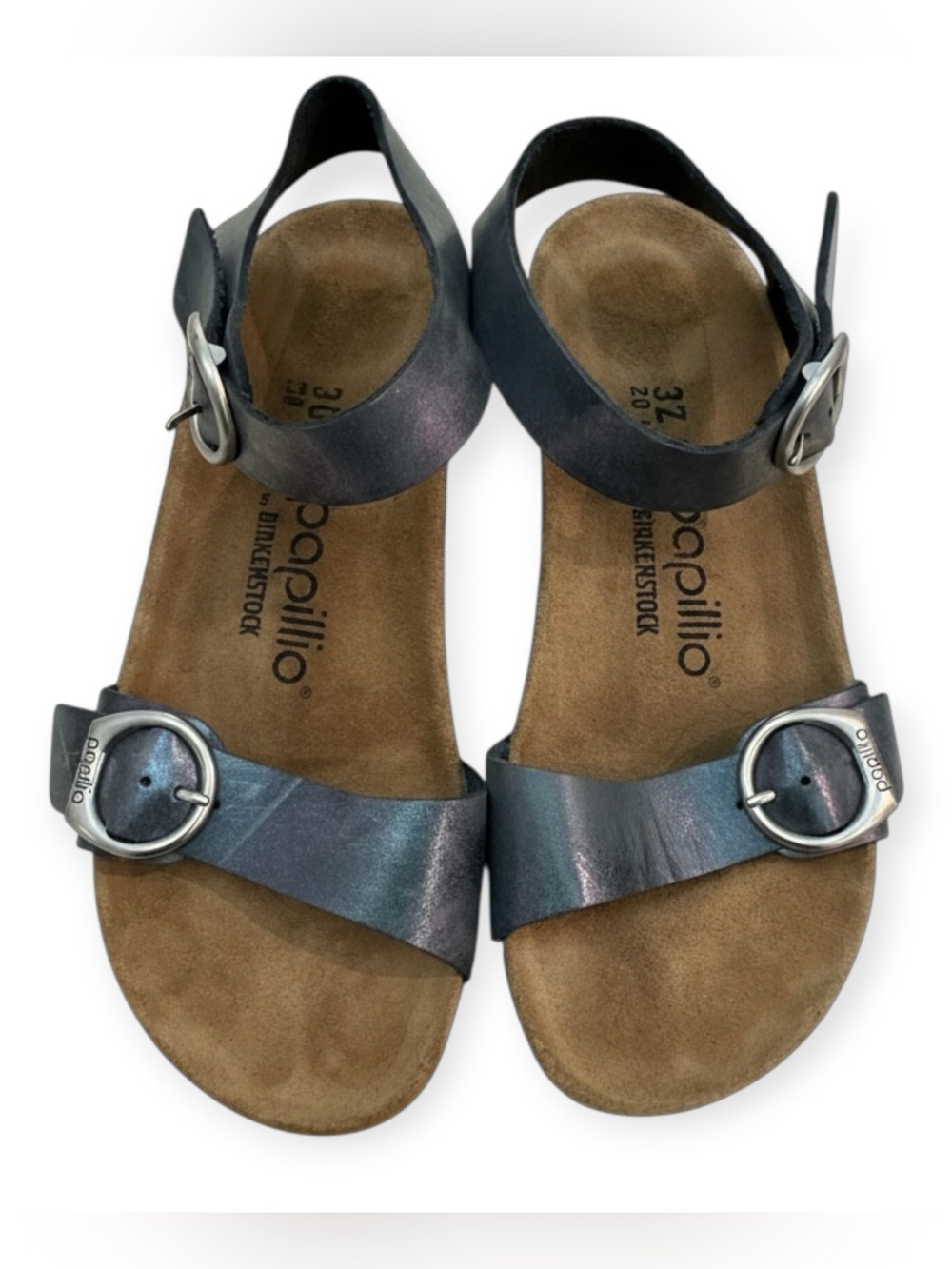 Papillio Birkenstock Soley Iridescent Leather Wedge Sandals 37 US 6